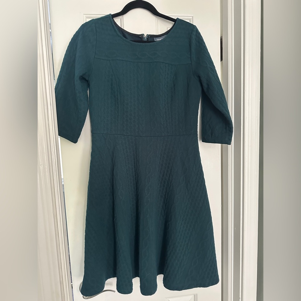 ModCloth Size Large Teal Cable Sweater Dress